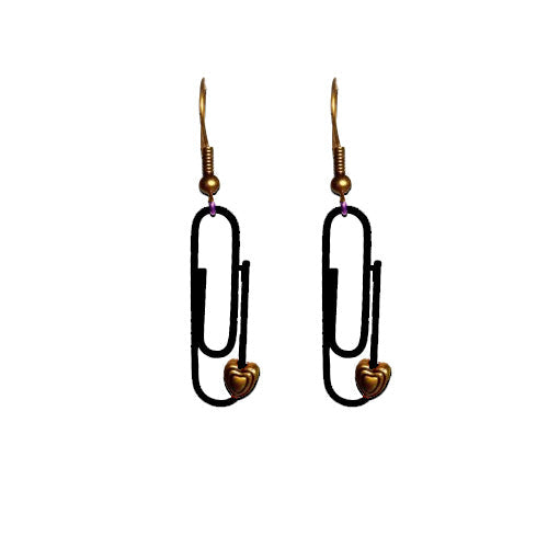 Black Personalised Paperclip Earrings | by lovedbynlanla-0