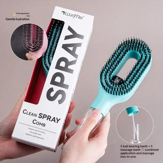 Spray Hair Brush Water Spray Paddle Comb Scalp Massage Hairdressing Tool for Girls Hair Styling
