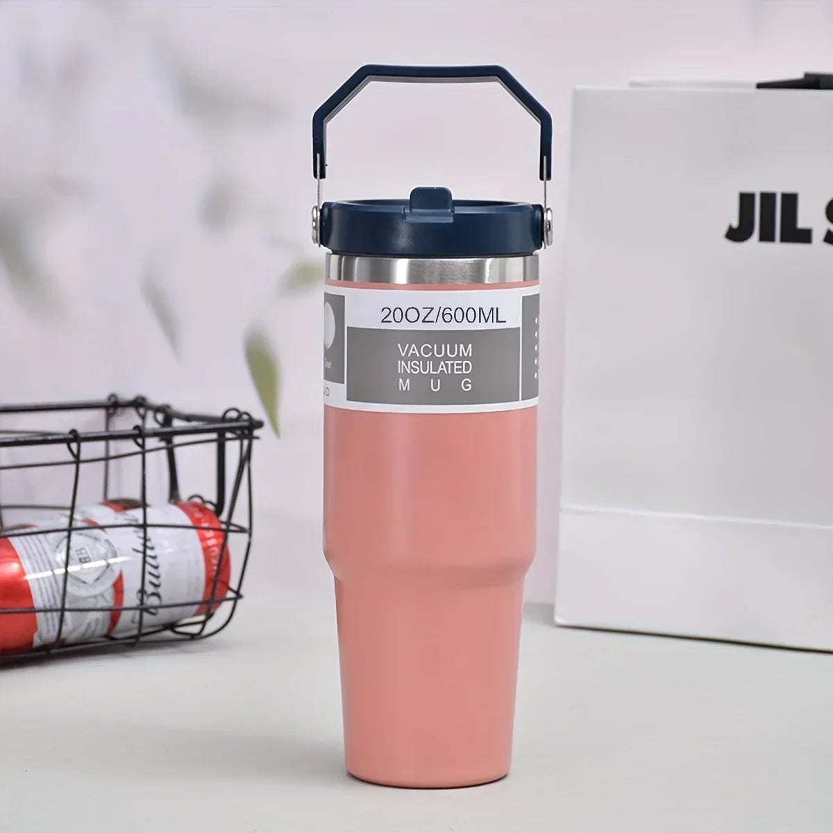 900ML Stainless Steel Thermos Mug With Straw Keeps Cold and Heat Thermal Mug Tumbler Outdoor Sports Thermal Water Bottle