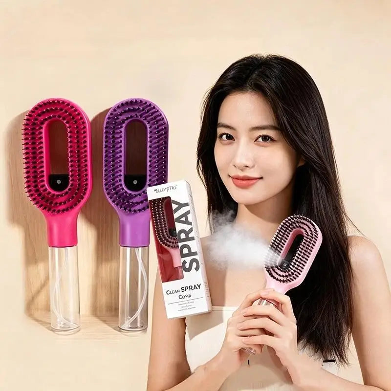 Spray Hair Brush Water Spray Paddle Comb Scalp Massage Hairdressing Tool for Girls Hair Styling