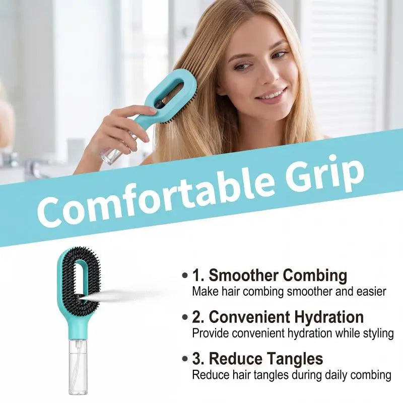 Spray Hair Brush Water Spray Paddle Comb Scalp Massage Hairdressing Tool for Girls Hair Styling
