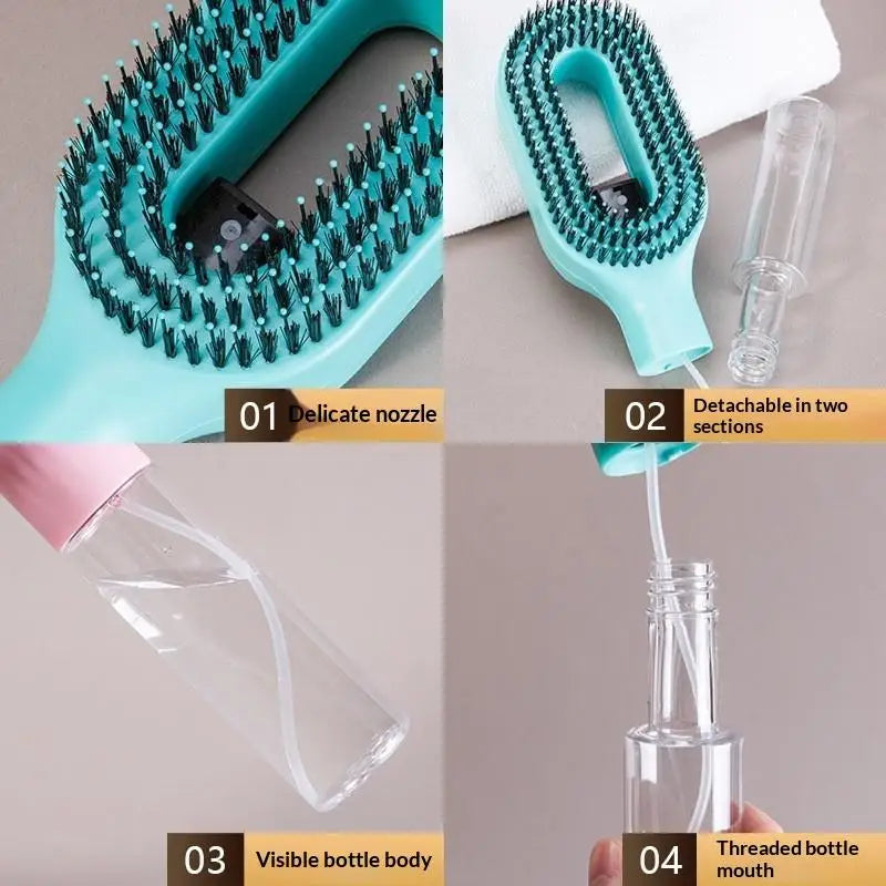 Spray Hair Brush Water Spray Paddle Comb Scalp Massage Hairdressing Tool for Girls Hair Styling