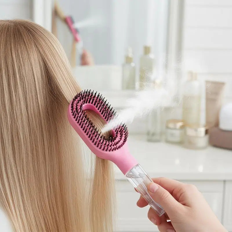 Spray Hair Brush Water Spray Paddle Comb Scalp Massage Hairdressing Tool for Girls Hair Styling
