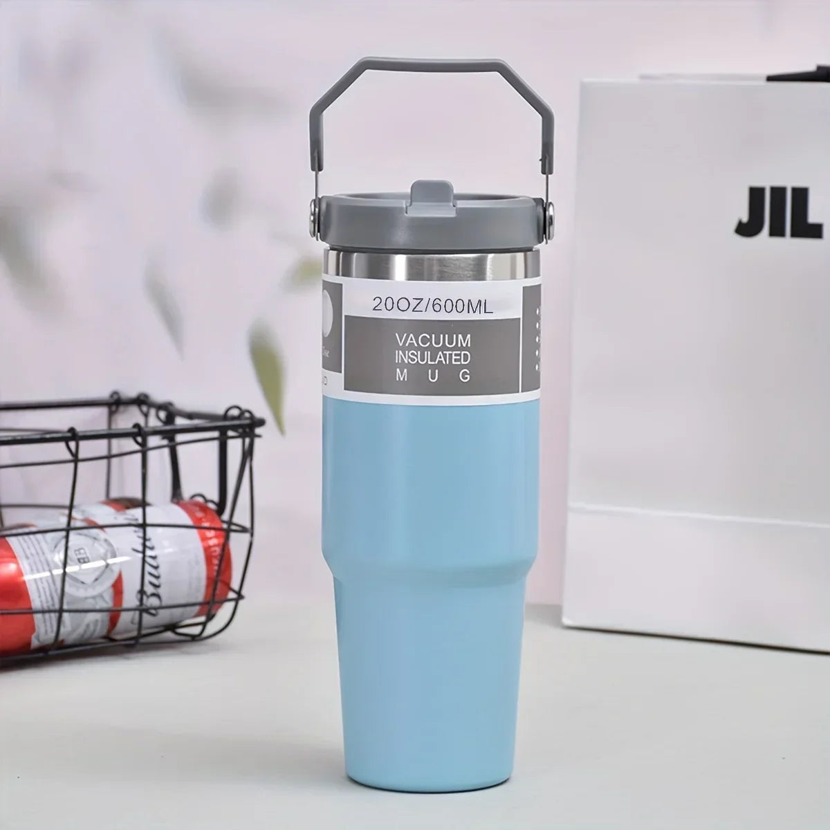 900ML Stainless Steel Thermos Mug With Straw Keeps Cold and Heat Thermal Mug Tumbler Outdoor Sports Thermal Water Bottle